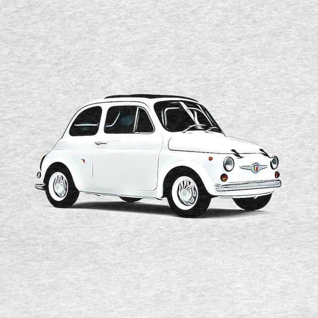 Fiat 500 Cartoon by Auto-Prints